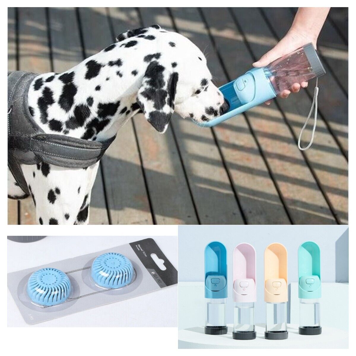 Outdoor Portable Pet Drinking Cup With Activated Carbon Filter Leak Proof