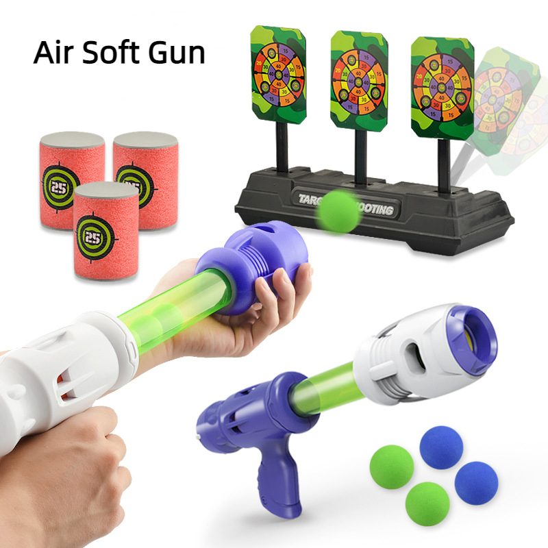 Soft EVA Bullet Shooting Automatic Scoring Manual Continuous Fire Toy Gun