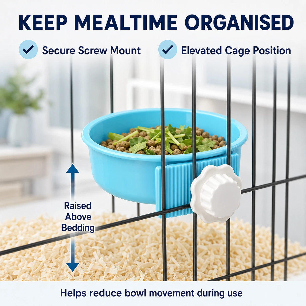 3 x 850ml Cage Hanging Pet Bowl Rabbit Guinea Pig Food Water Feeder Assorted
