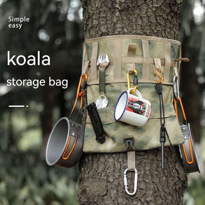 Outdoor Camping Portable Multifunctional Tool Hanging Cutlery Holder Storage Bag