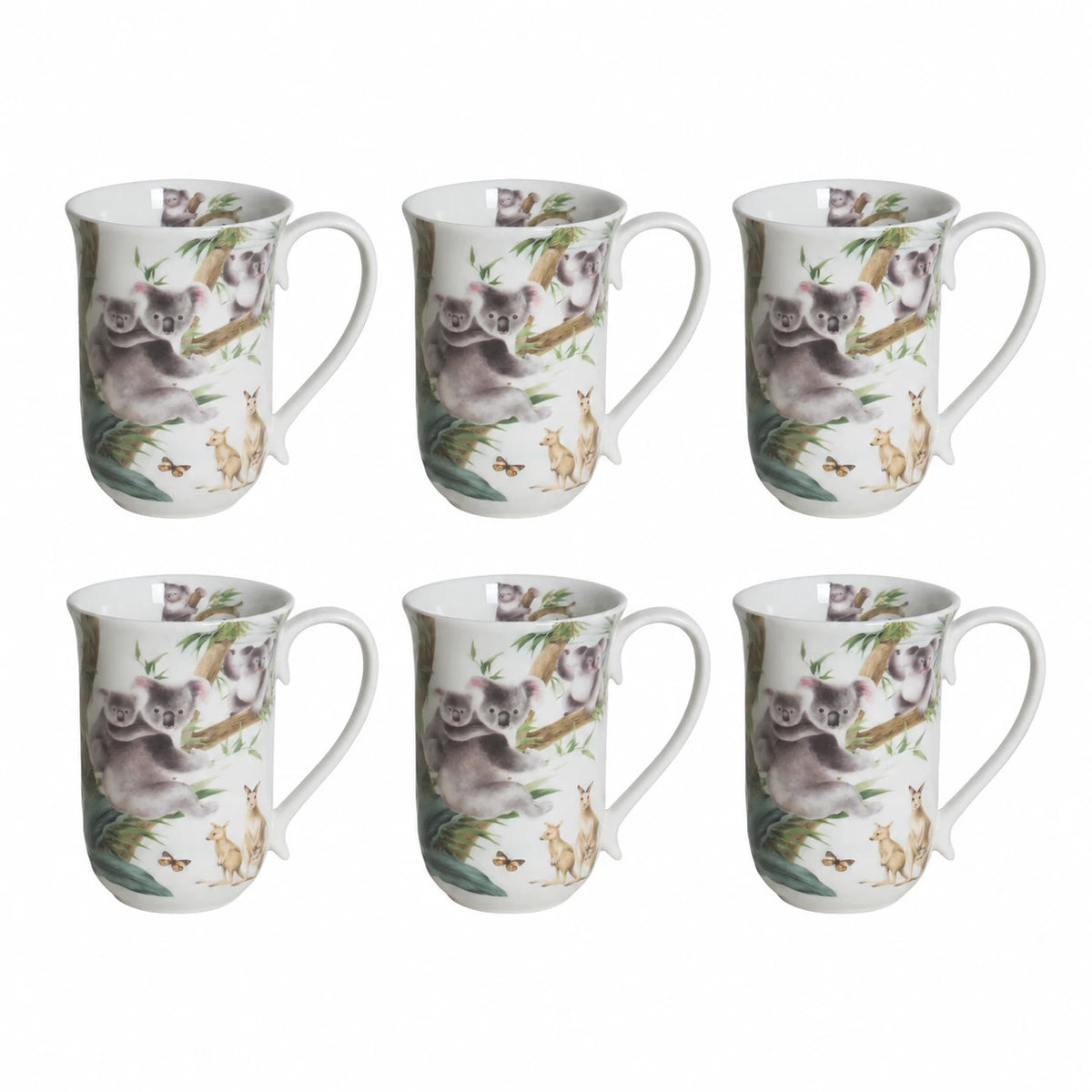 1-6x 405cc Australian Wildlife Koala Mug Fine Porcelain Coffee Tea Cup Gift Box