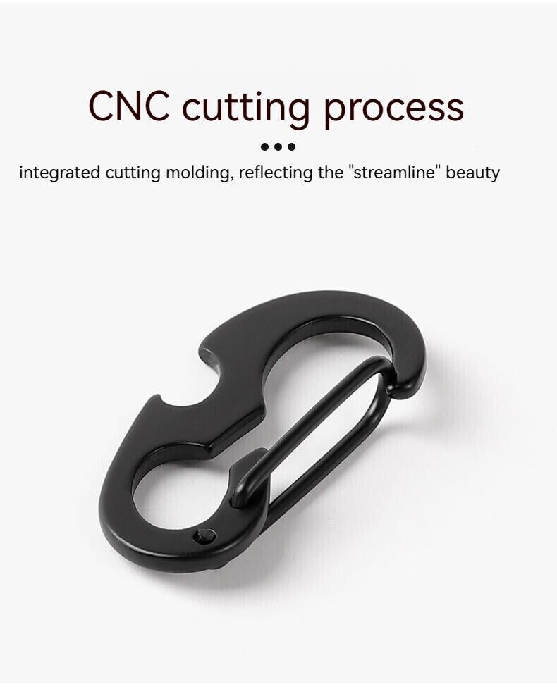 Multifunction D shape Metal Hiking Buckle Bottle Opener Spring Hook Key Ring