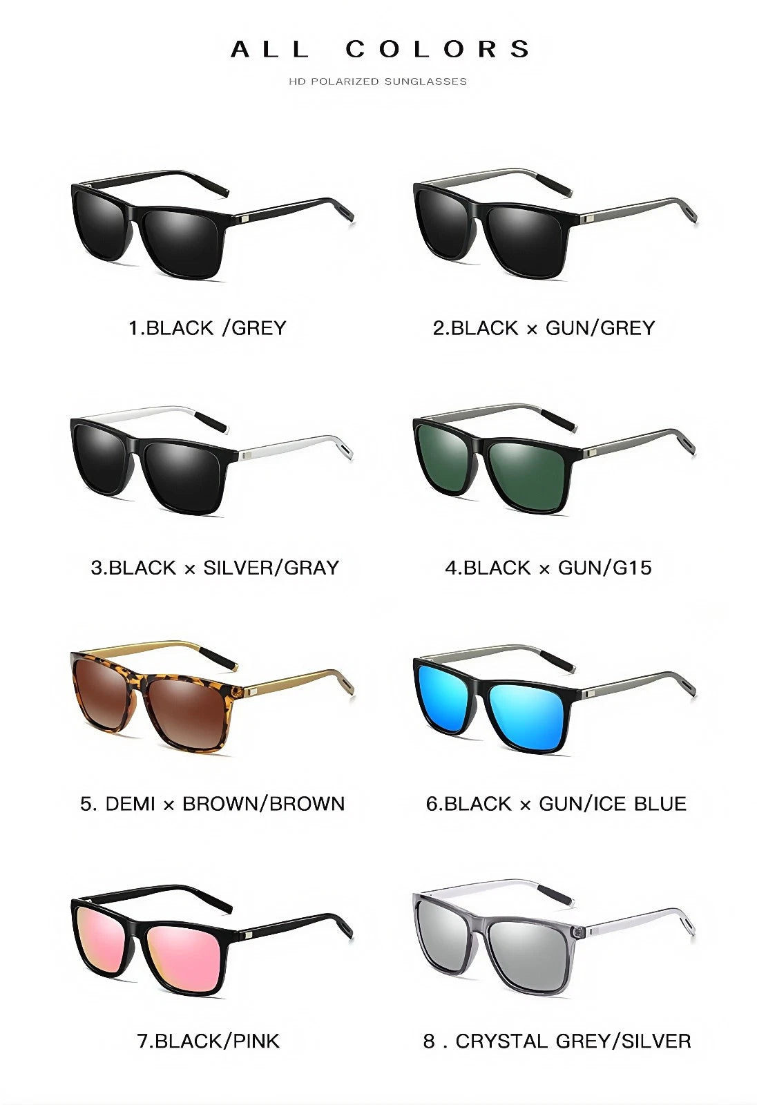 Men Stylish Polarized Sunglasses UV400 Anti-Glare Driving Finshing Sport Travel # 0733