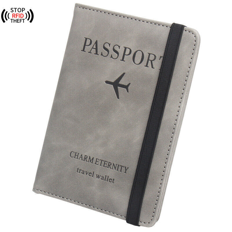 Anti-Magnetic Passport Wallet Holder RFID Blocking Slim ID Card Case Cover PU