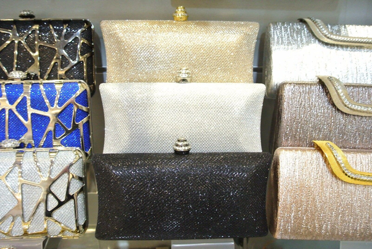 NEW ELEGANT WOMEN Ladies Shining Diamante Wedding Clutch Evening bag party bag