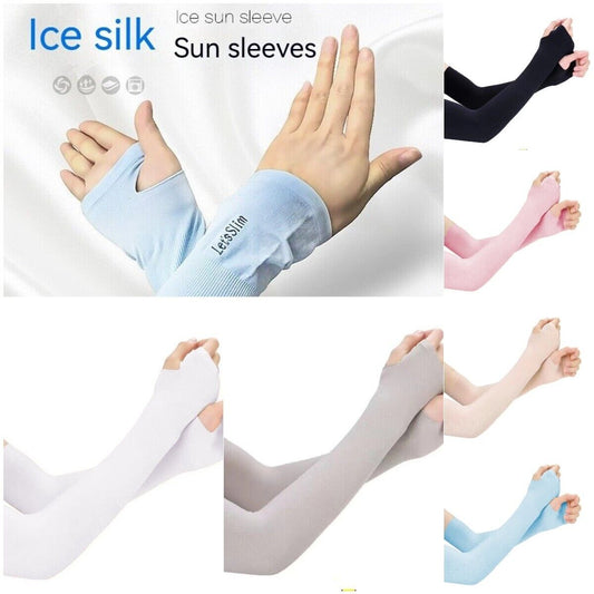 UV Sunburn Protection Ice Sleeve Cooling Arm Summer Cycling Outdoor Running