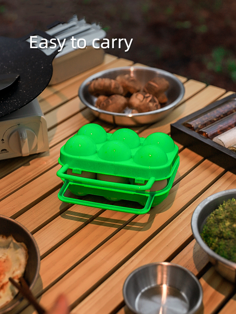 Outdoor 6 Compartment Egg Storage Portable Camping Cutlery Picnic BBQ Egg Carton