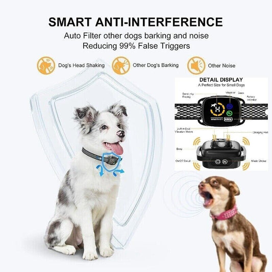 Intelligent Color Screen Dog Training Anti Bark Collar Rechargeable Stop Bark