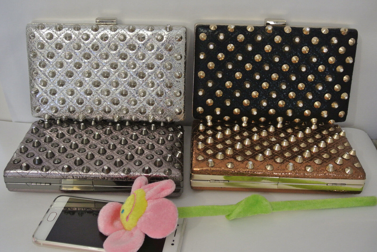 New Rivet Women Wallet Clutch Lady Purse Evening Handbag Ladies Party Bag