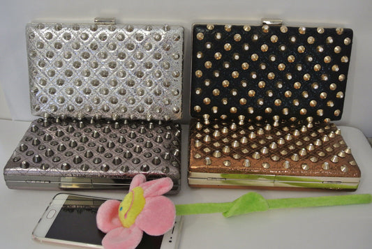 New Rivet Women Wallet Clutch Lady Purse Evening Handbag Ladies Party Bag