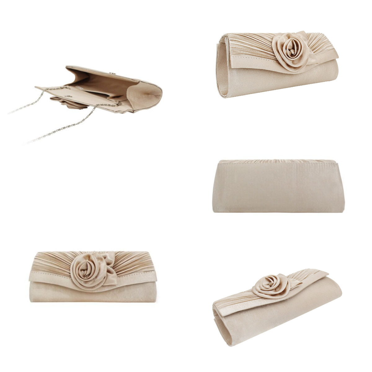 Fashion Evening Clutch Bag Women Pleated Bridal Banquet Wedding Party Handbag