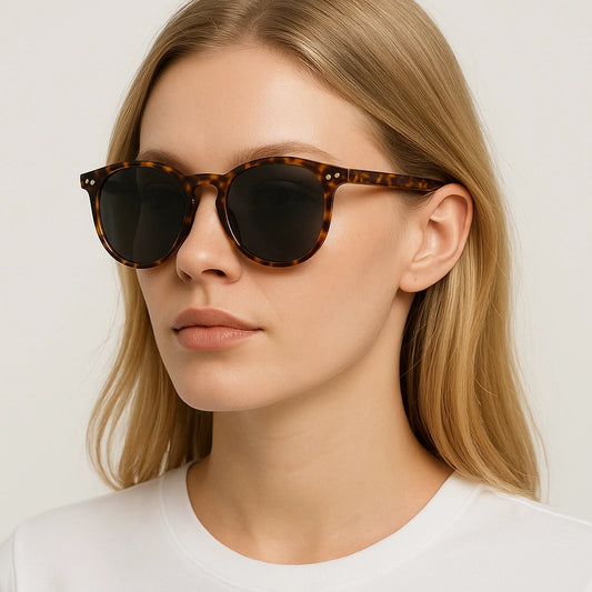 Women Lightweight Polarized Beach Round Driving Sunglasses UV400 Anti-Glare Lens # 3331