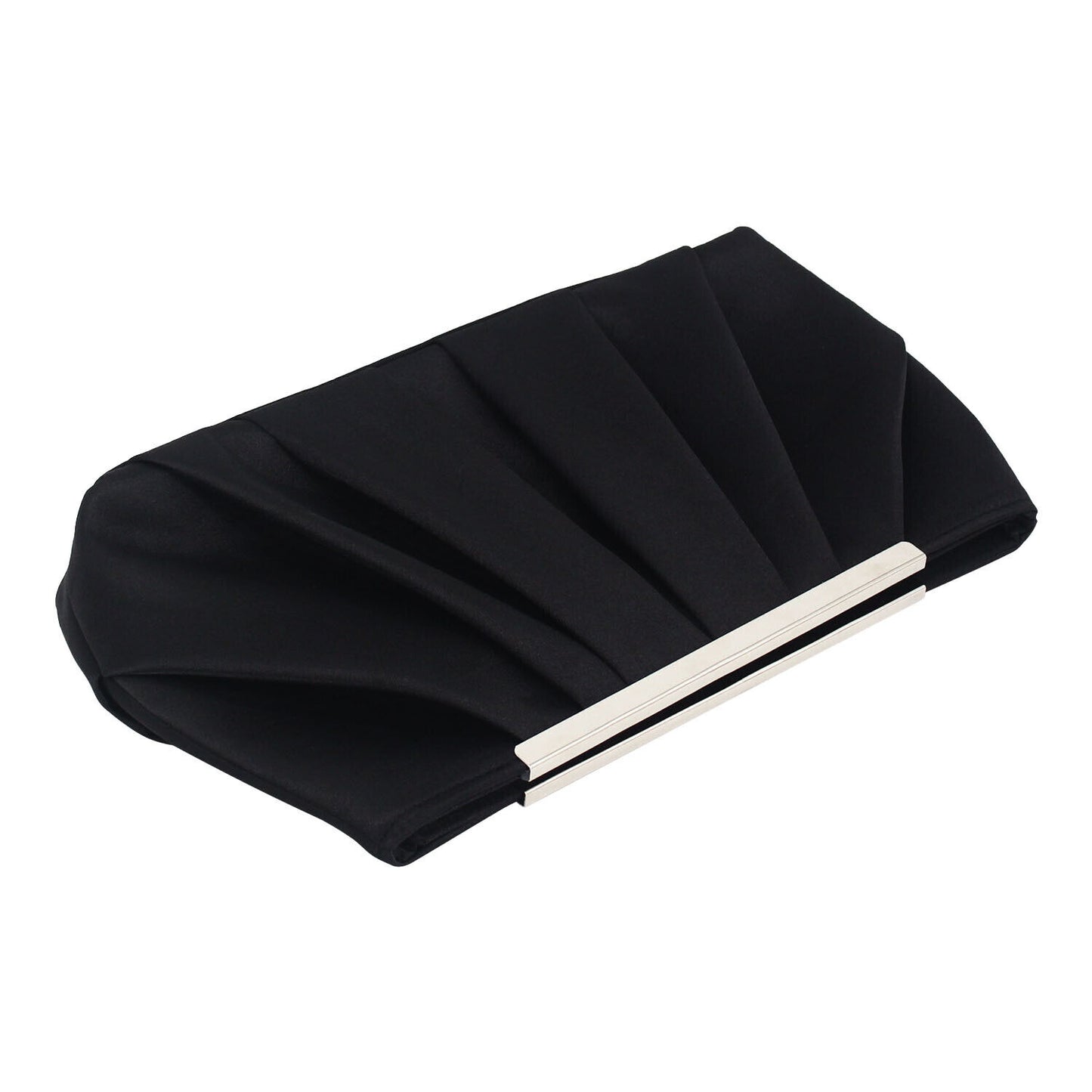 NEW Plain Satin Ladies Evening Clutch Bag Wedding Bridal Chain Handbag