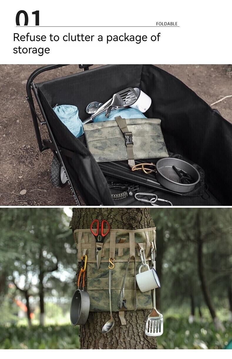 Outdoor Camping Portable Multifunctional Tool Hanging Cutlery Holder Storage Bag