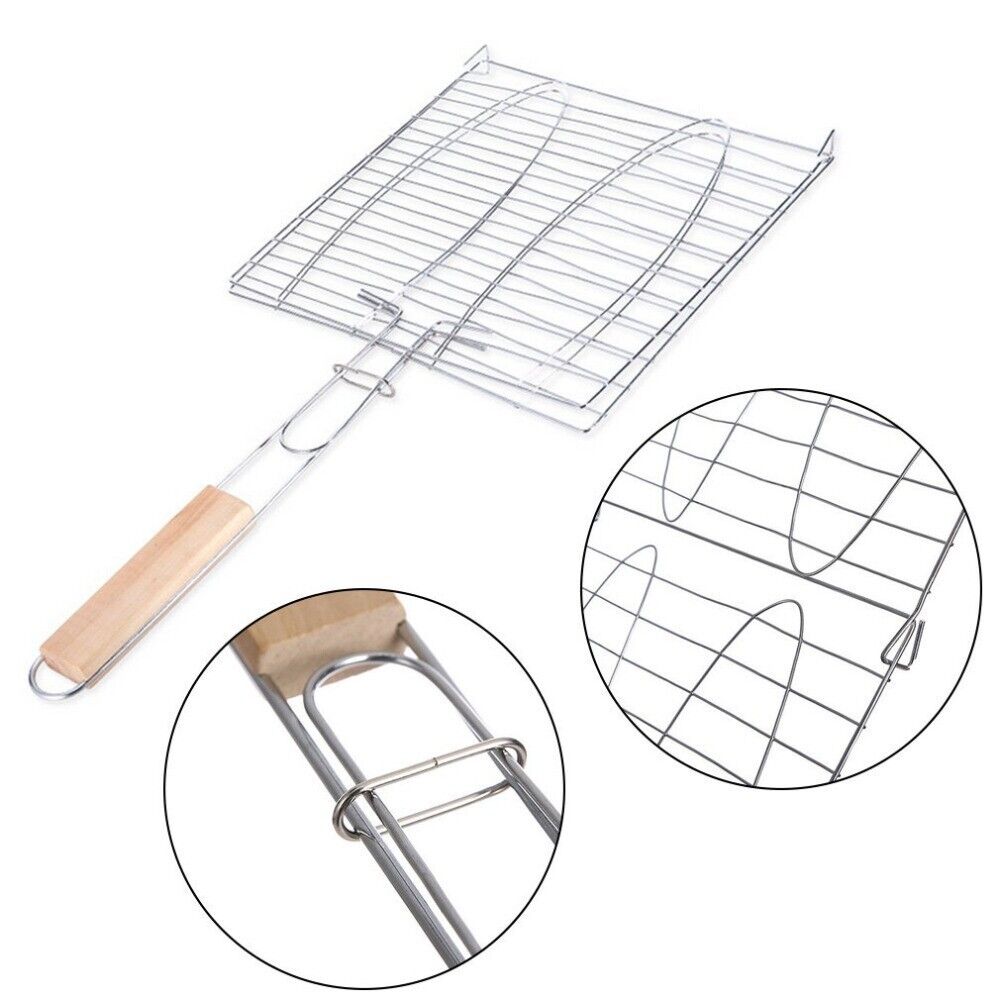 Outdoor BBQ Clips Durable Tools Thick Camping Cooking Net Grilled Fish Tong