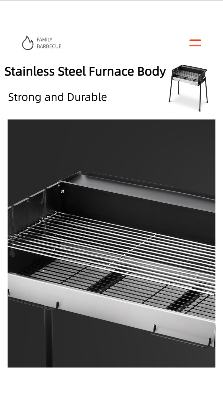 New Extra Large Charcoal BBQ Grill Portable Outdoor Barbecue Foldable Camping