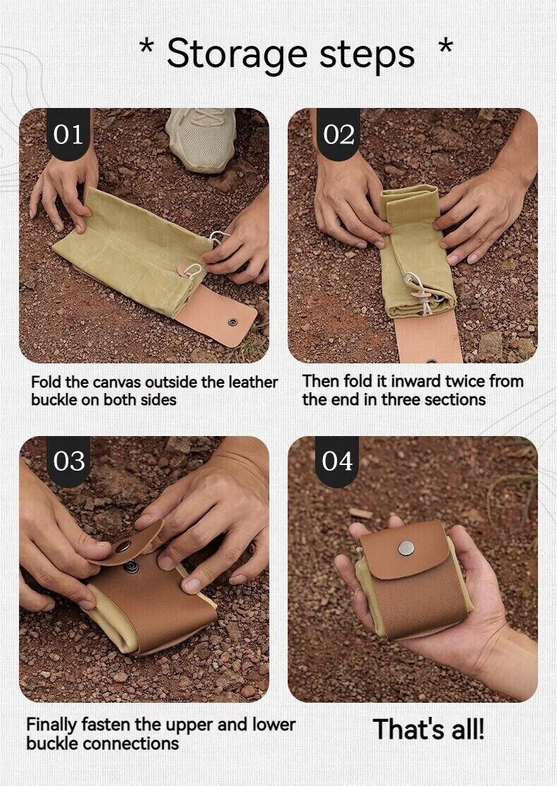 Outdoor Canvas Foraging Bag Fruit Pick Waist Tool Belt Pouch Drawstring Fold Bag