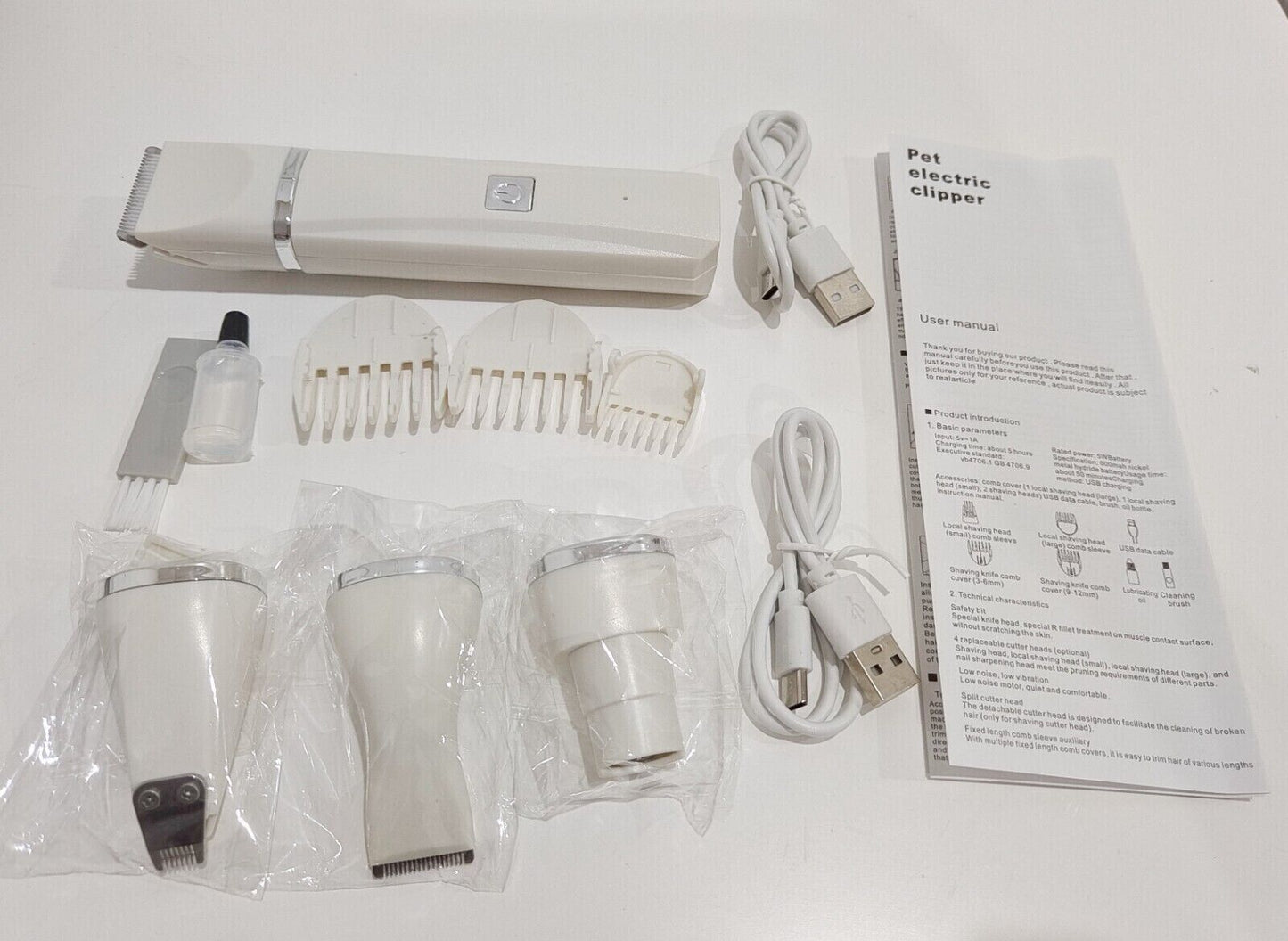 4 In 1 Pet Hair Trimmer Electric Charging Shaver Cat Dog Clippers Grooming Kit