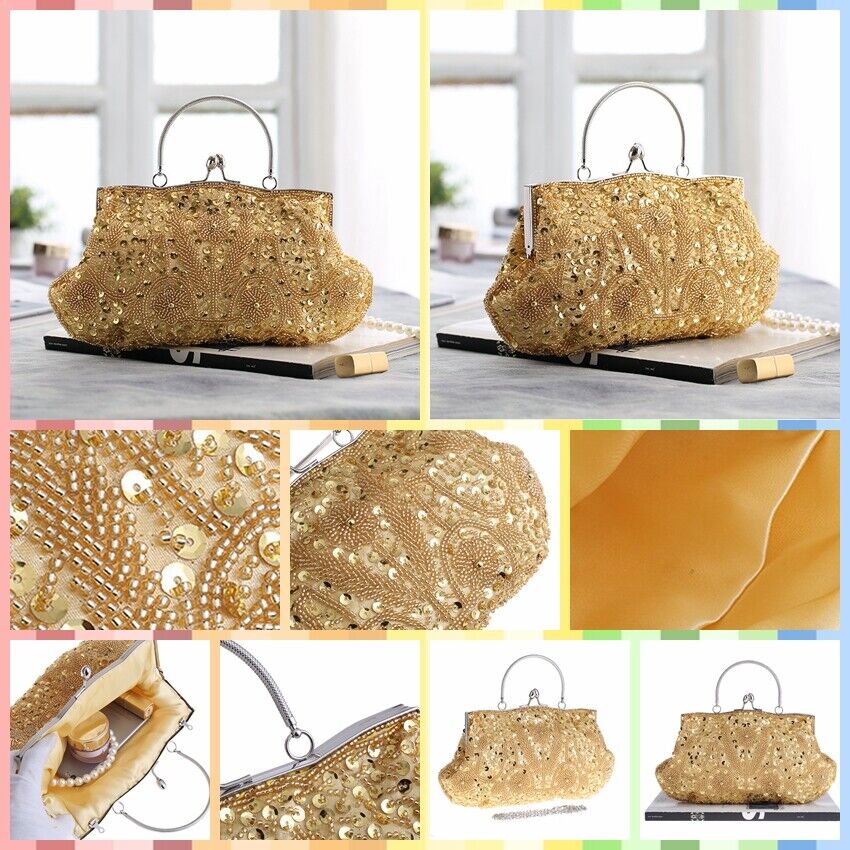 Women Fashion Glitter Party Bridal  Bag Wedding Handbag Prom Evening Clutch