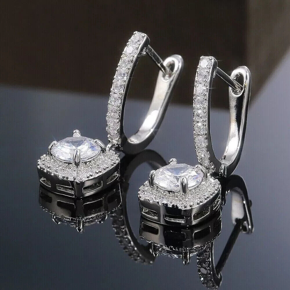 Women Crystal Zircon Earing Stud Drop Dangle Earrings Multicolour Party Jewelry