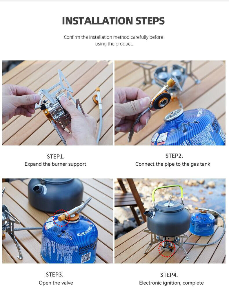 Outdoor Portable Split Type Three-head Stove Camping Picnic Windproof Stove Head