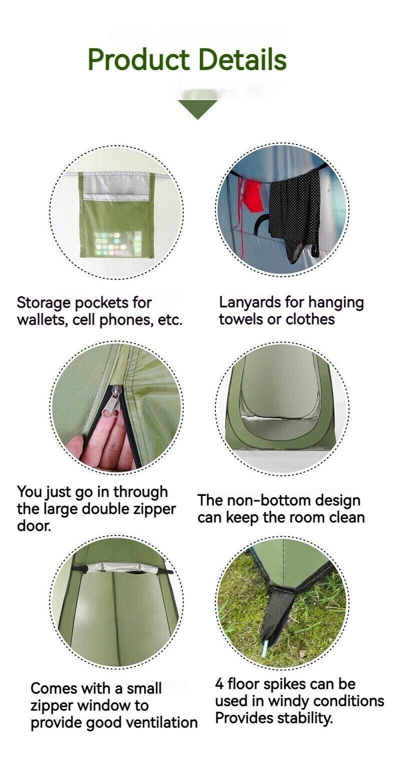 New Camping Portable Pop Up Shower Tent Toilet Outdoor Privacy Changing Room