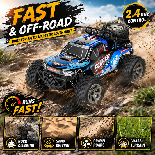 2.4GHz RC Off Road Car 1:18 High Speed Monster Truck Rechargeable Kids Toy Gifts