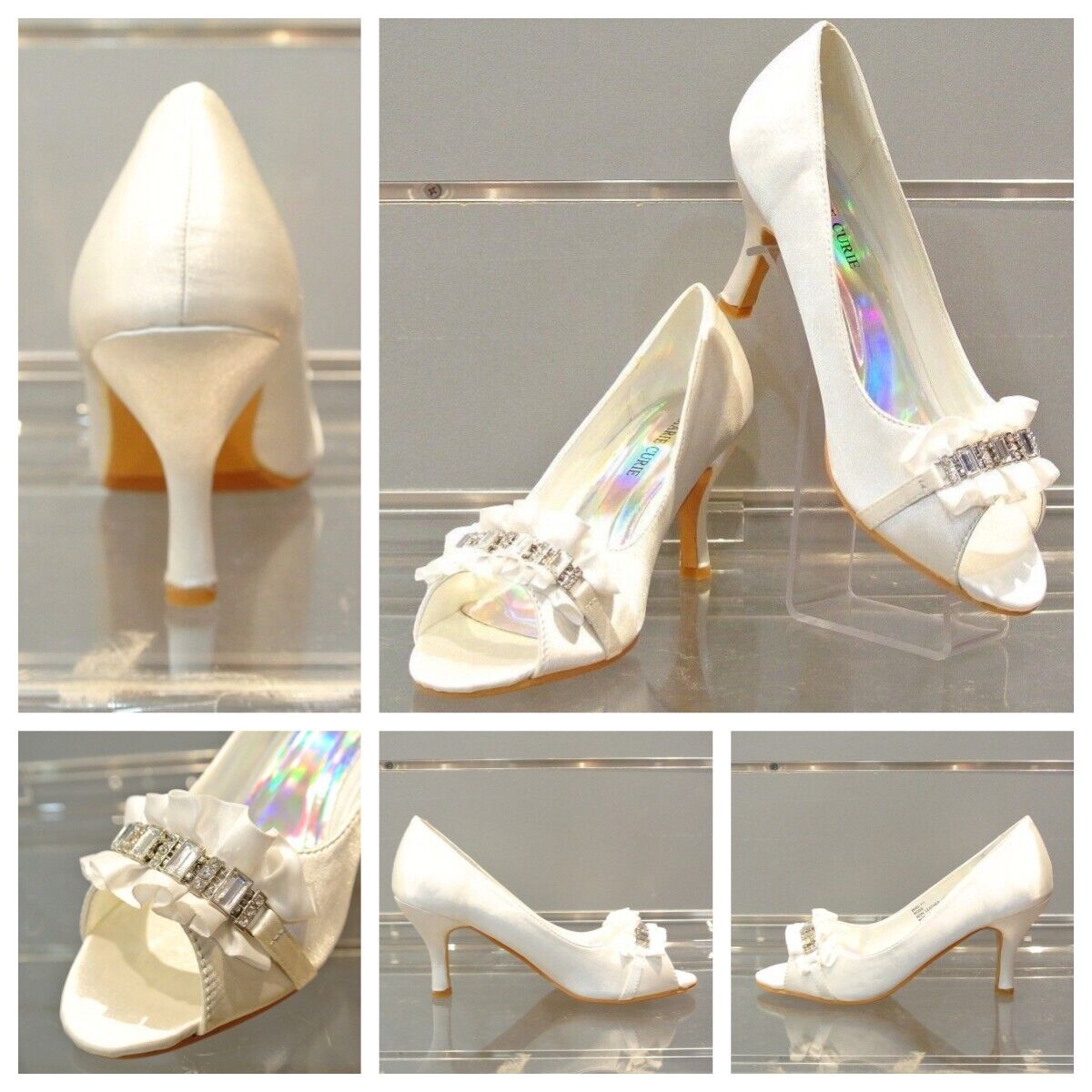 New Fashion Women Shining Ball Ventilate Mid Heel Party Wedding Work Date Shoes