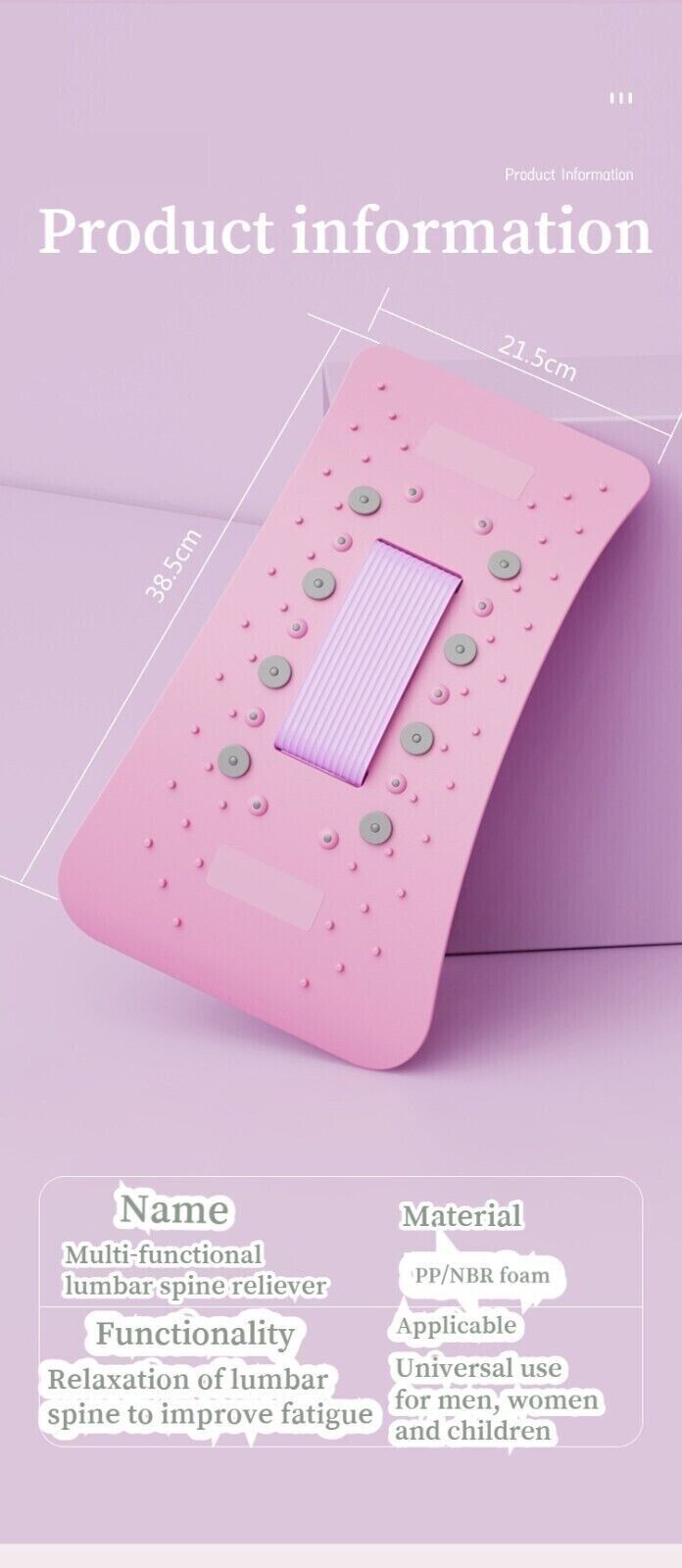 Lumbar Spine Relax Device Lumbar Back Support Stretching Board Top Waist Massage