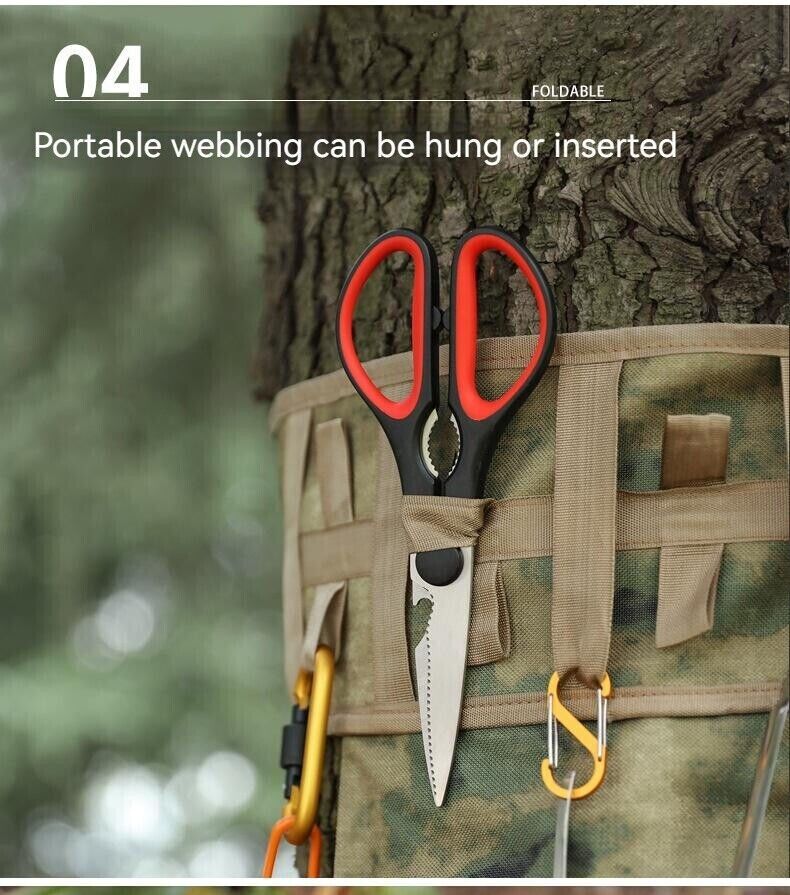 Outdoor Camping Portable Multifunctional Tool Hanging Cutlery Holder Storage Bag