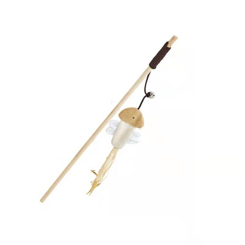 Feather Bell Mouse Interactive Tease Cat Stick Frosted Comfortable Pet Play Toy