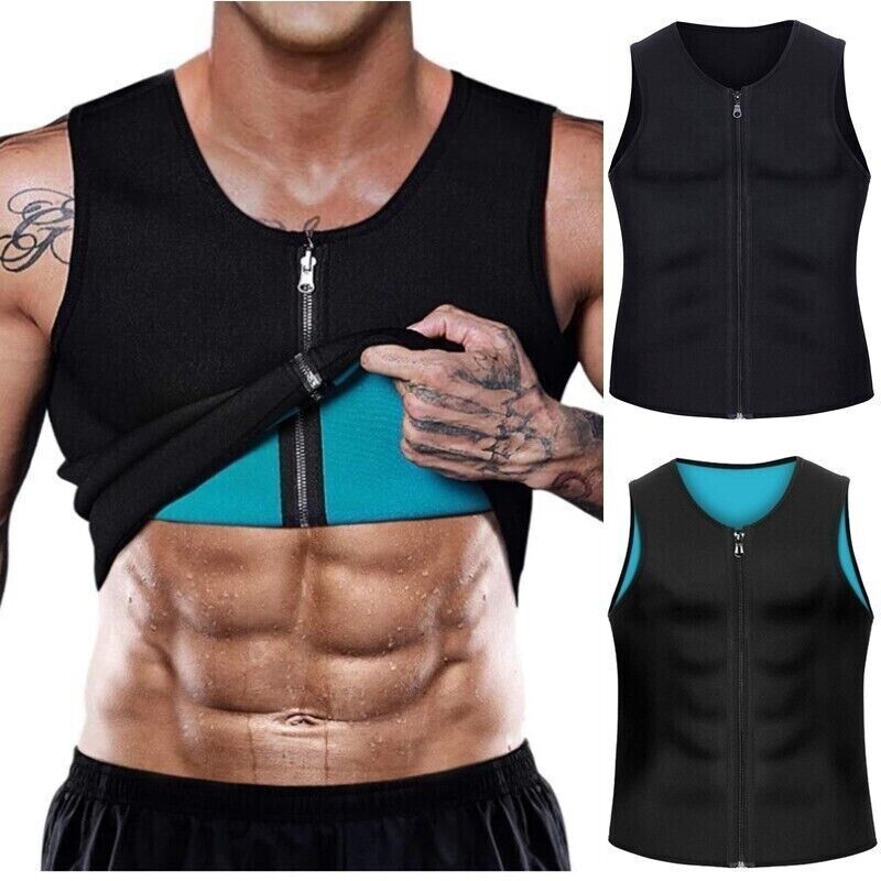 Mens Slimming Body Shaper Vest Neoprene Corset Underwear Compression Tank Top
