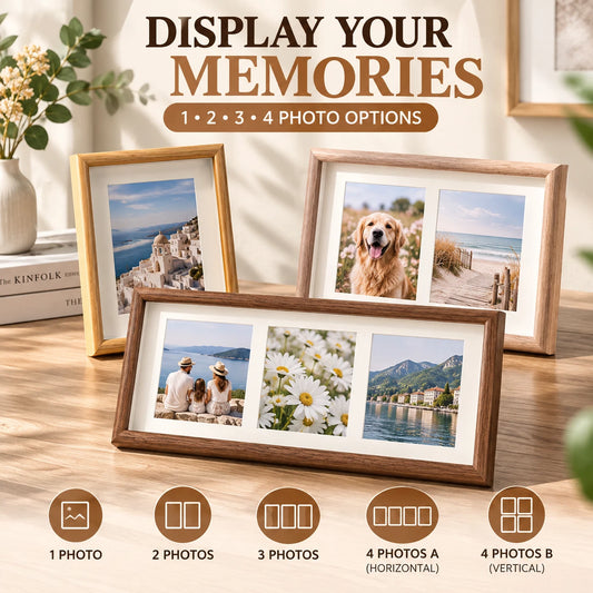 Multi Photo Frame 4x6" Collage Picture Frames 1 2 3 4 Photos Home Wall Decor