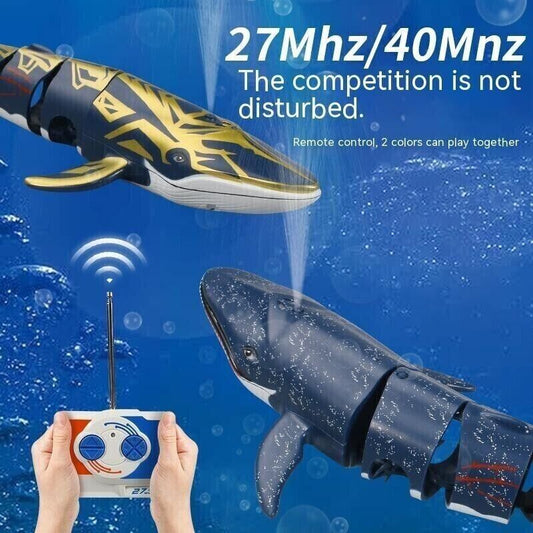 Mini 2.4G Remote Control Spray Water Shark Blue Whale Diving Children's toys