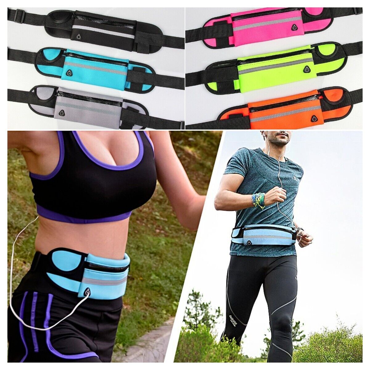 Waterproof Sports Wallet Running Pack Travel Waist Bags Money Zip Belt Pouch