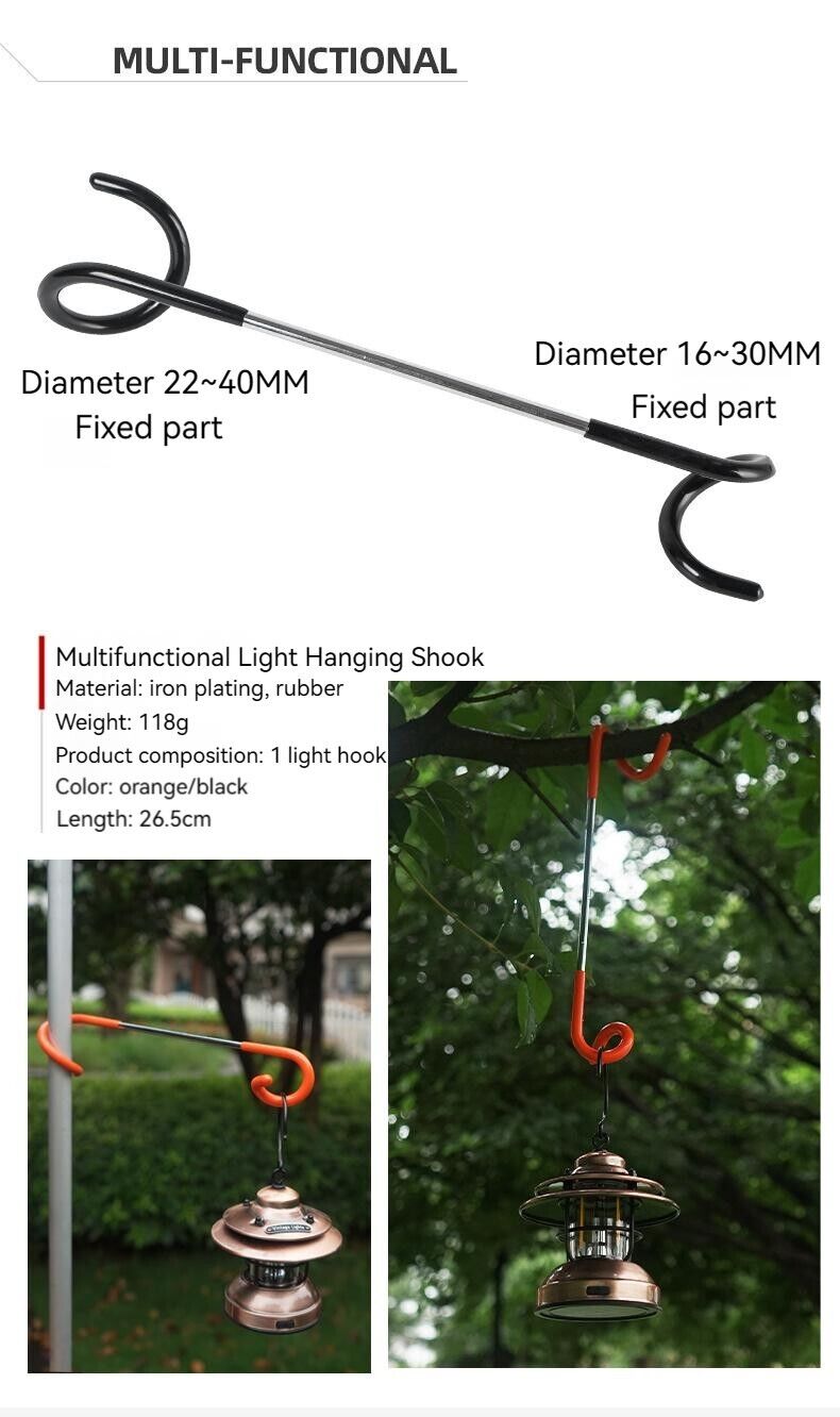 Two Way S Shaped Multifunctional Metal Hook Lamp Hang Outdoor Supplies Camping