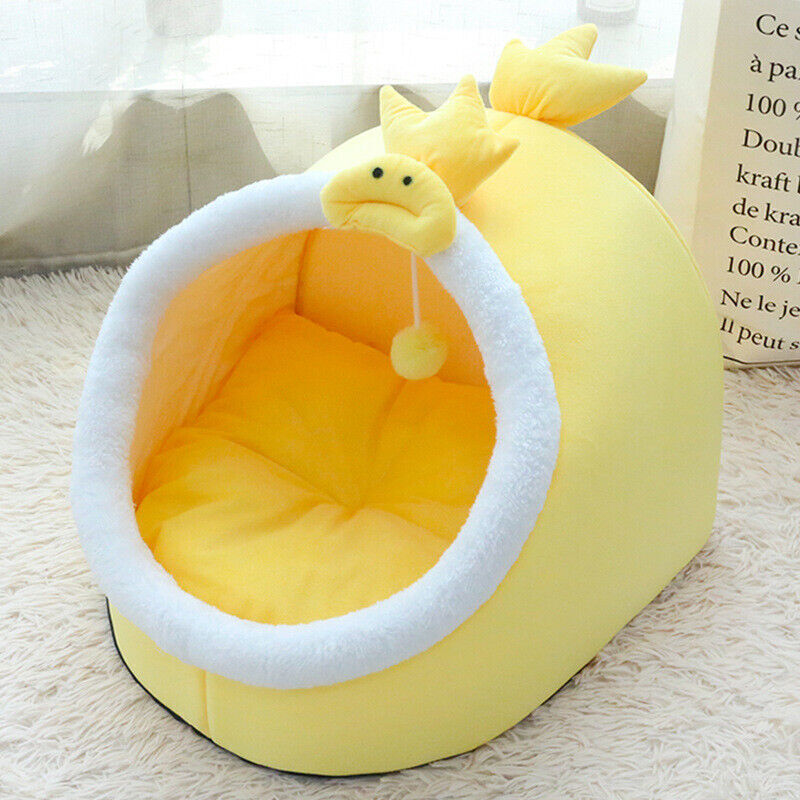 Universal Pet Bed Windproof Warm Cushion Cartoon Shape Cat Dog House 3 Sizes