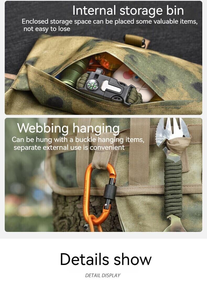 Outdoor Camping Portable Multifunctional Tool Hanging Cutlery Holder Storage Bag