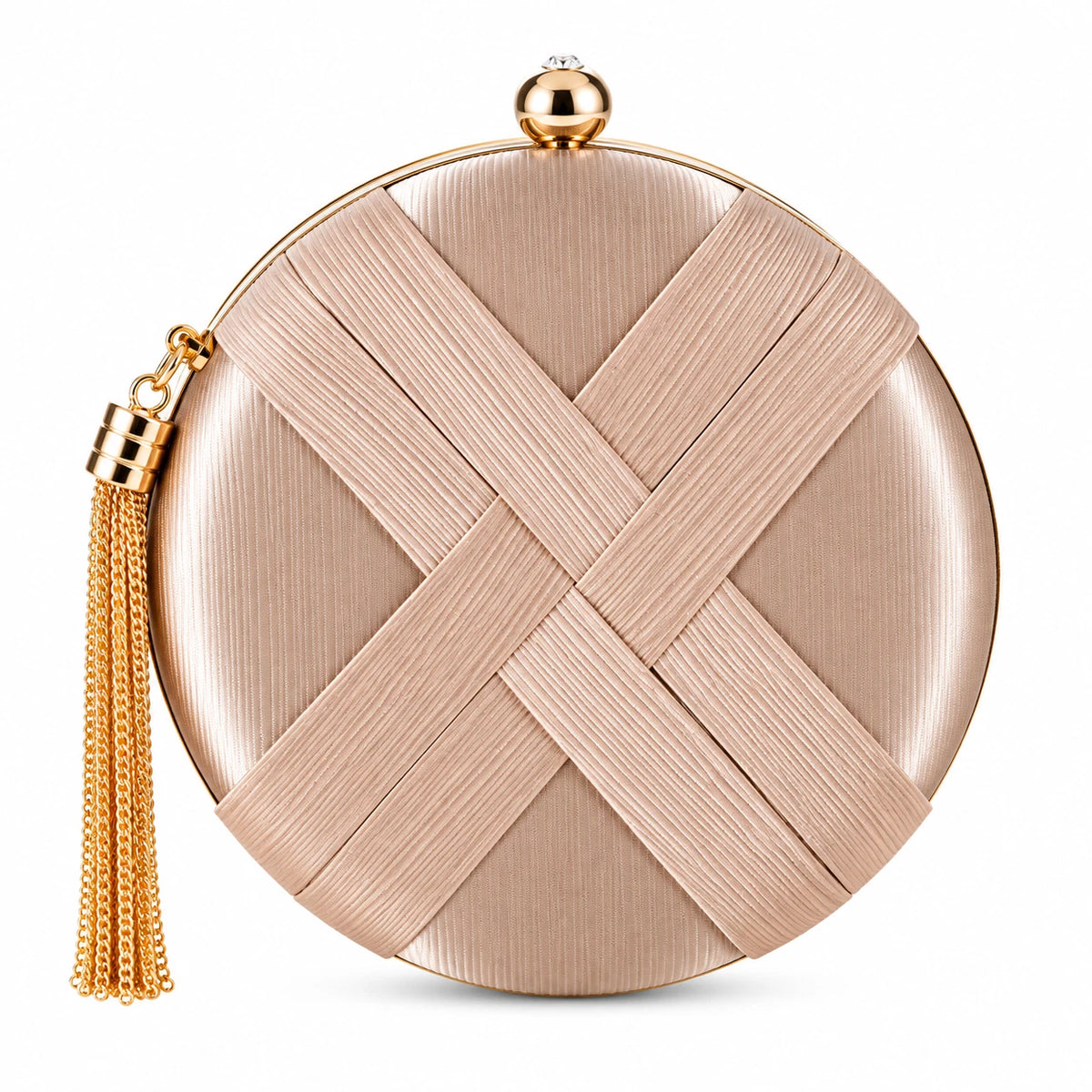Women Round Evening Clutch Bag Wedding Party Prom Formal Tassel Chain Handbag 7 Colour