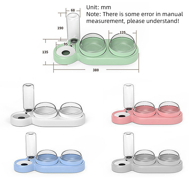 Pet Cat Three Bowl Dog Bowl Stand Cat Dog Automatic Feeder Water Fountain