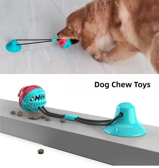 Pet Puppy Molar Bite Toy Suction Cup Tug Rope Ball Dog Tooth Cleaning Chew Toys