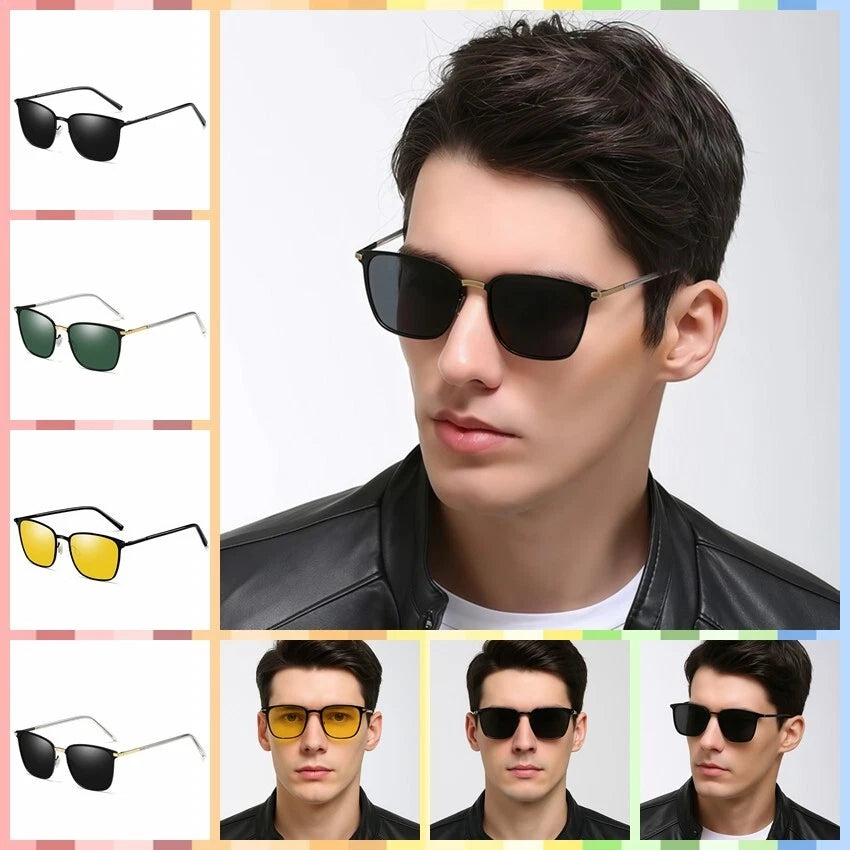 Men's Anti-Glare Square Driving Outdoor Travel Daily UV400 Polarized Sunglasses # 0864