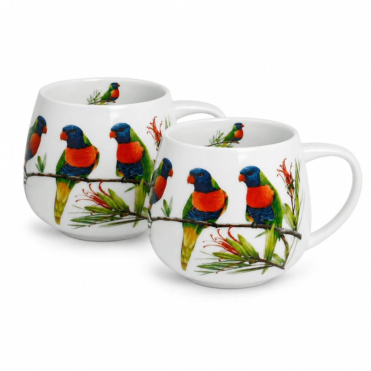 1-6x Rainbow Lorikeet Mug 400ml Fine Porcelain Australian Bird Coffee Tea Cup Gift