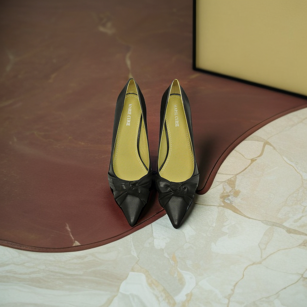 New women ladies low mid heel pumps pointed toe court work office shoes