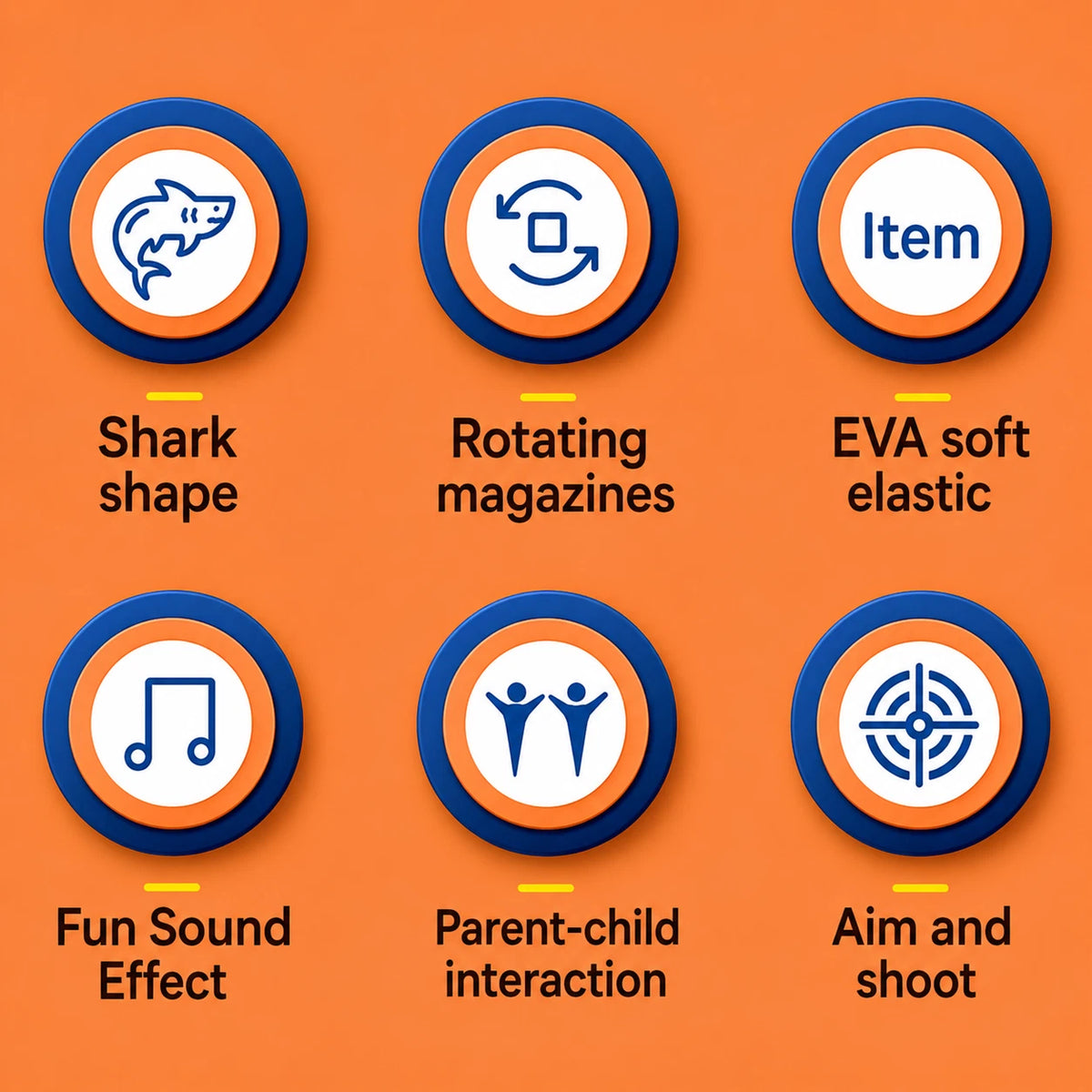 Shark Bow Foam Dart Toy EVA Soft Bullet Launcher 12 Darts Kids Target Game 6+