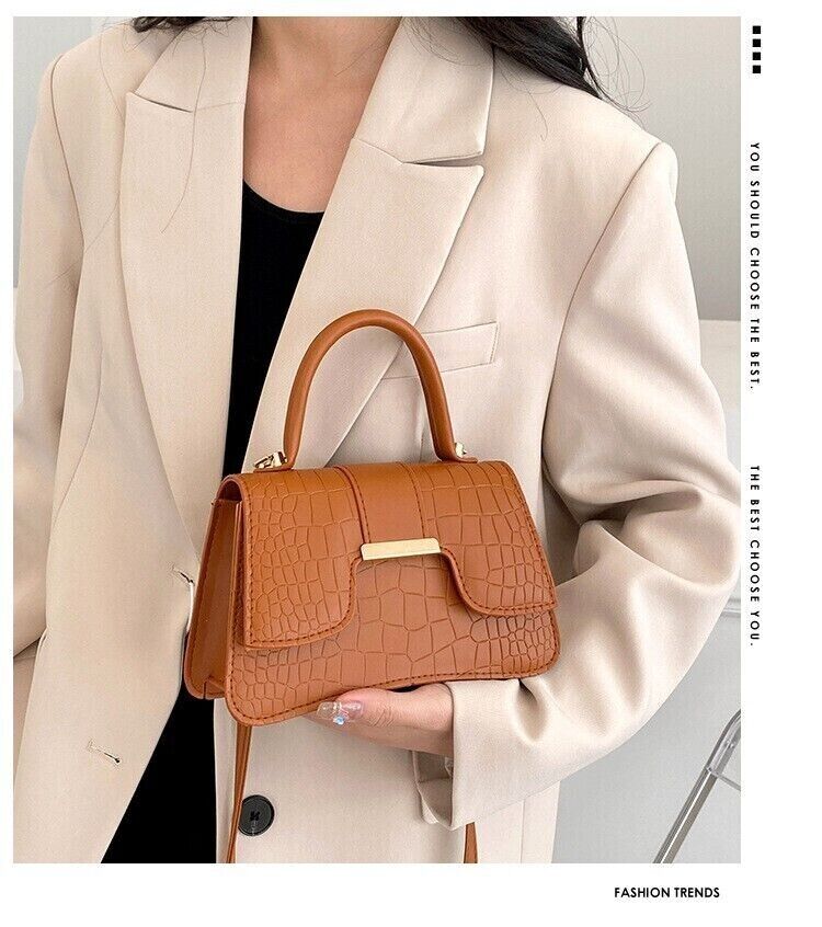 Fashion Women's Crocodile Print Simple Commuting Handbag Shoulder Crossbody Bag