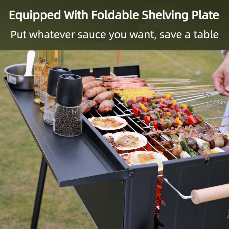 New Extra Large Charcoal BBQ Grill Portable Outdoor Barbecue Foldable Camping