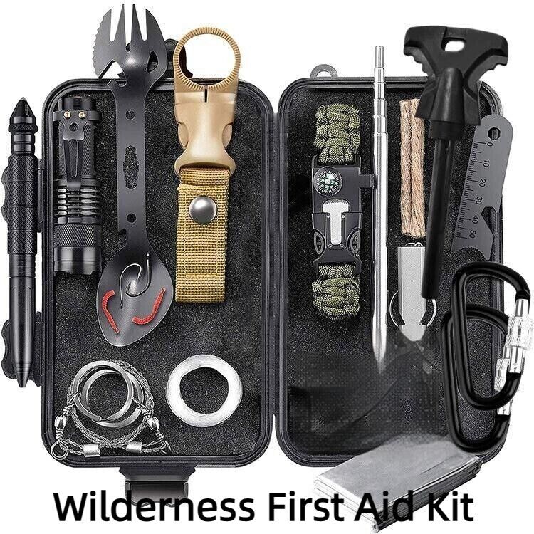 Outdoor Survival Tool Kit Multi-functional Wild Emergency Box SOS First Aid Kit