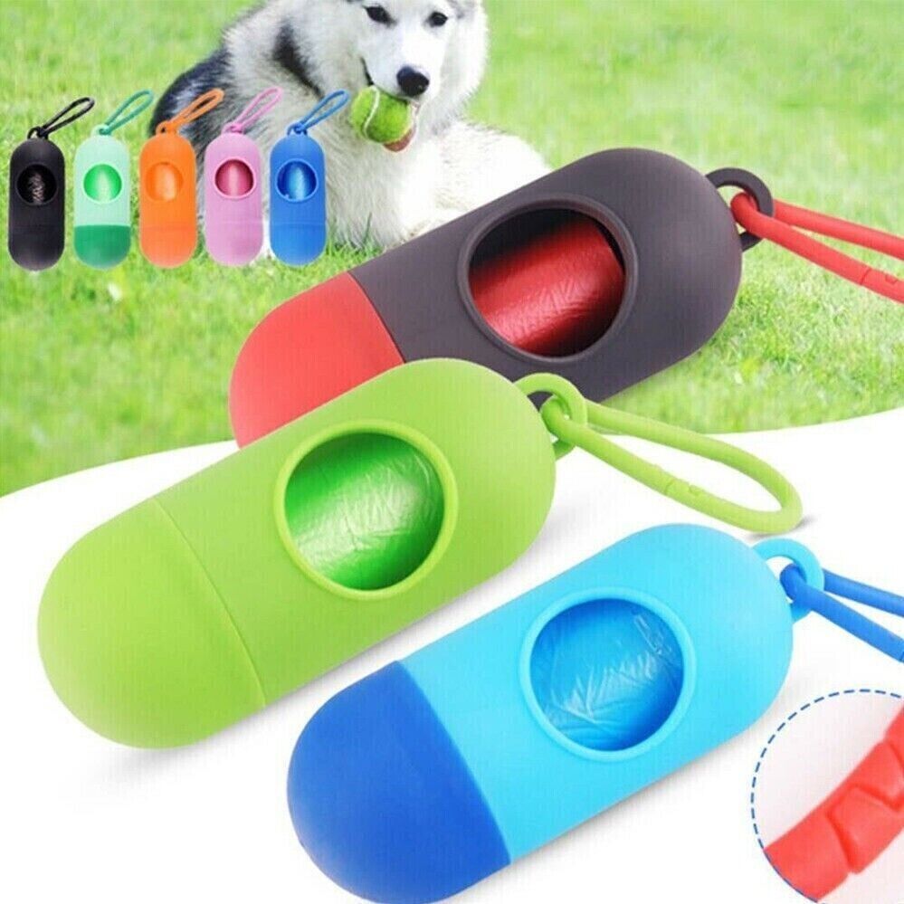 Pet Poop Bag Dispenser Waste Disposable Clean Poo Holder Pick-Up Puppy Garbage