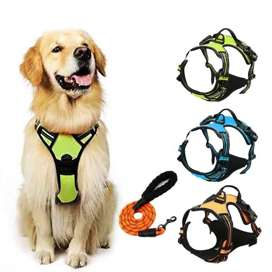 Explosion-proof Punch Dog Chest Strap Collar Buckle Lead Rope Reflective Vest